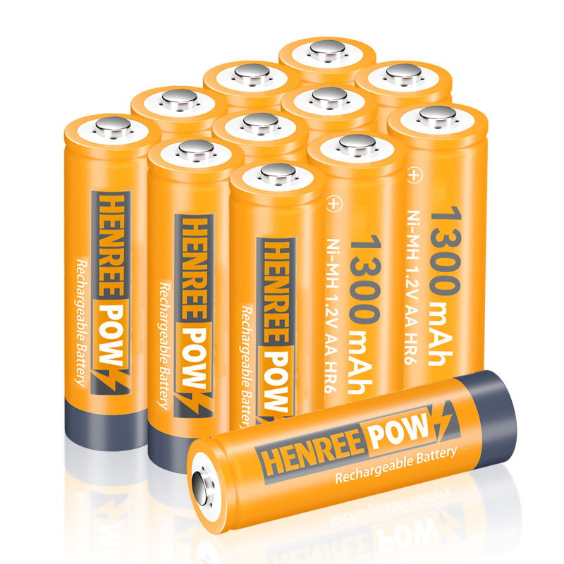 Henreepow 1.2v 1300mAh aa ni-mh endurhlaðanlegar rafhlöður