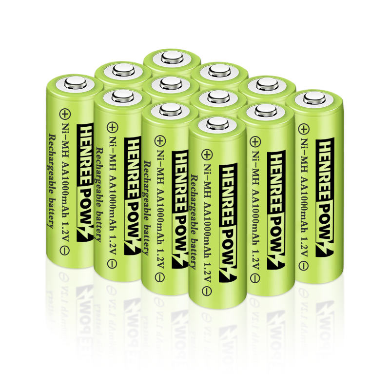 Henreepow 1.2v 600mAh aa ni-mh endurhlaðanlegar rafhlöður