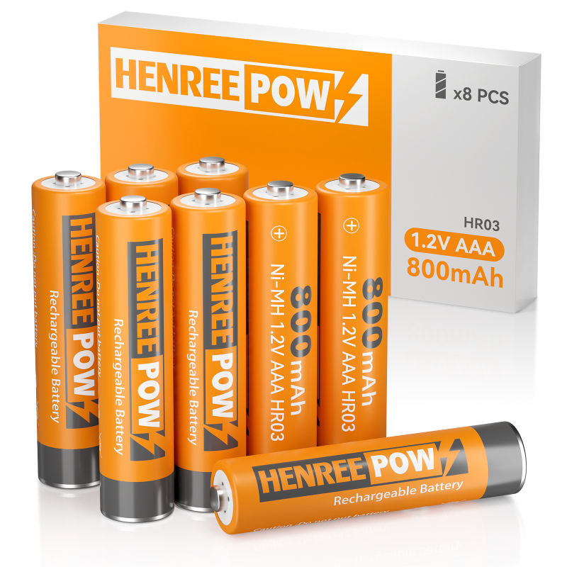 Henreepow AAA 800MAH 1.2V High Capacity Ni-MH endurhlaðanlegt rafhlaða